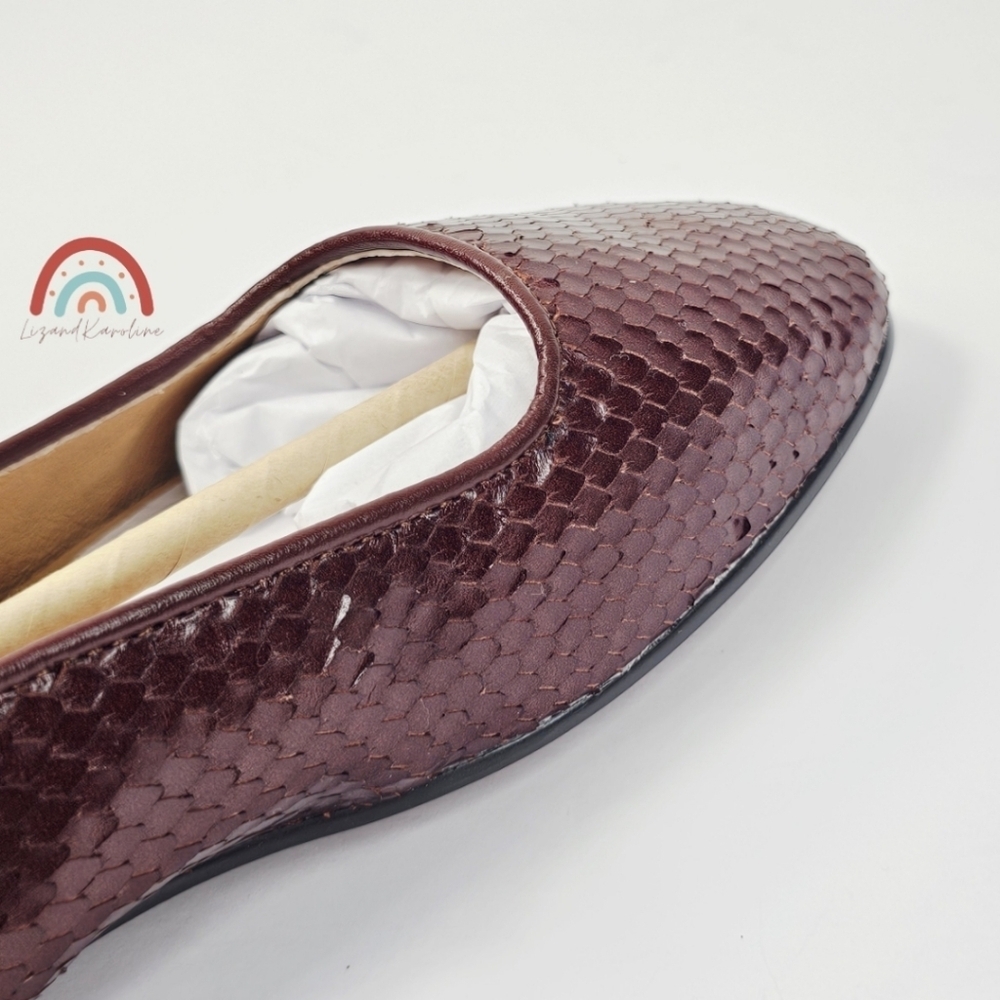 New! Madewell The Greta Ballet Flat in Leather Stained Rosewood Snakeskin 6.5 - Picture 11 of 16